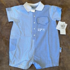 Little Me little blue elephant 12 months romper